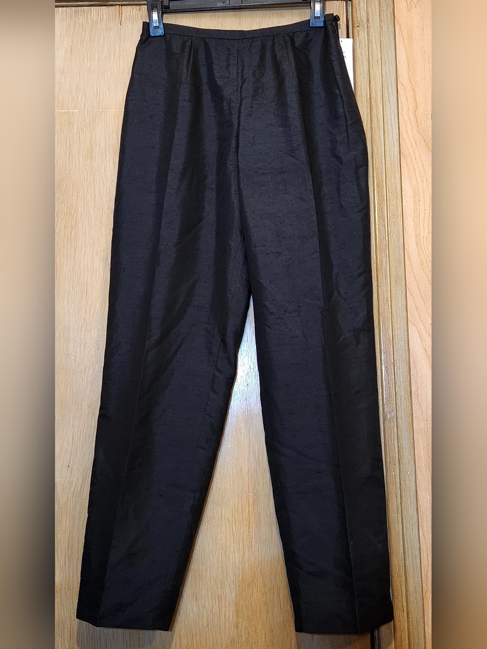 Vtg New Harris Wallace Silk High Waisted Pants Womens Sz 8 Black Textured